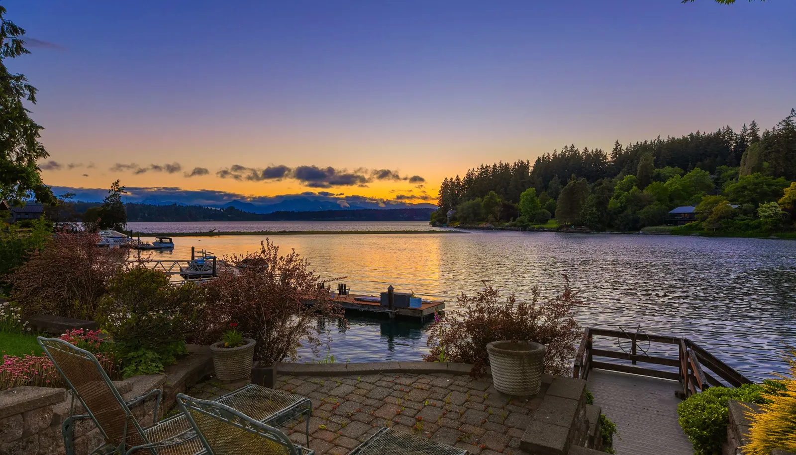 What a place to take in the sunset overlooking the Olympic Mountains. Heaven