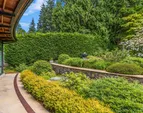 Looking from the entry over the gardens toward the fountain to the east