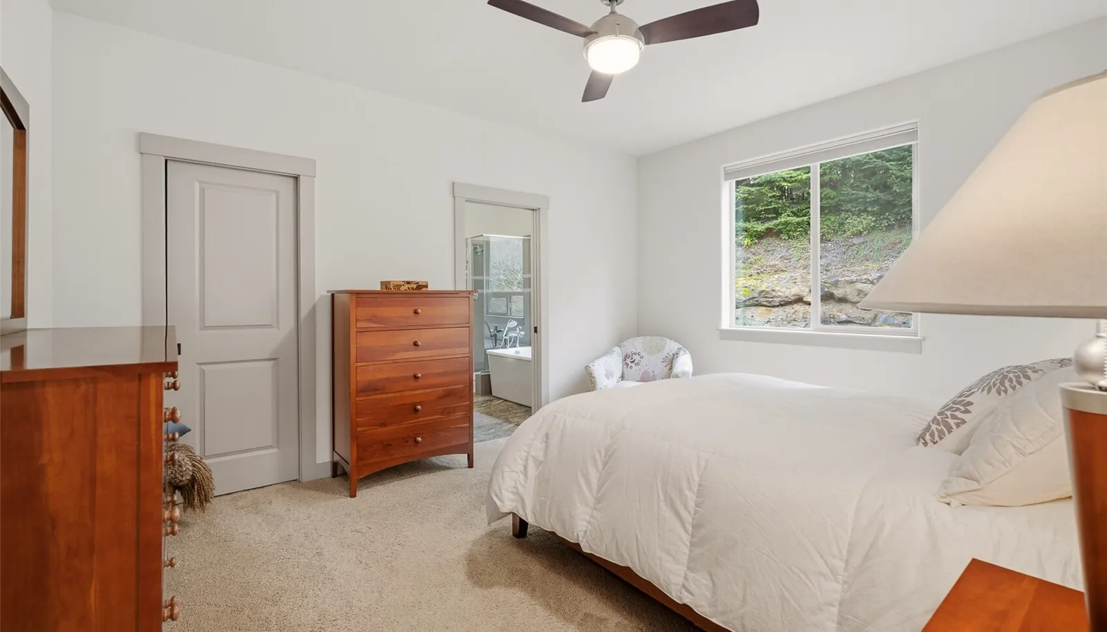 Primary bedroom with ensuite bath.