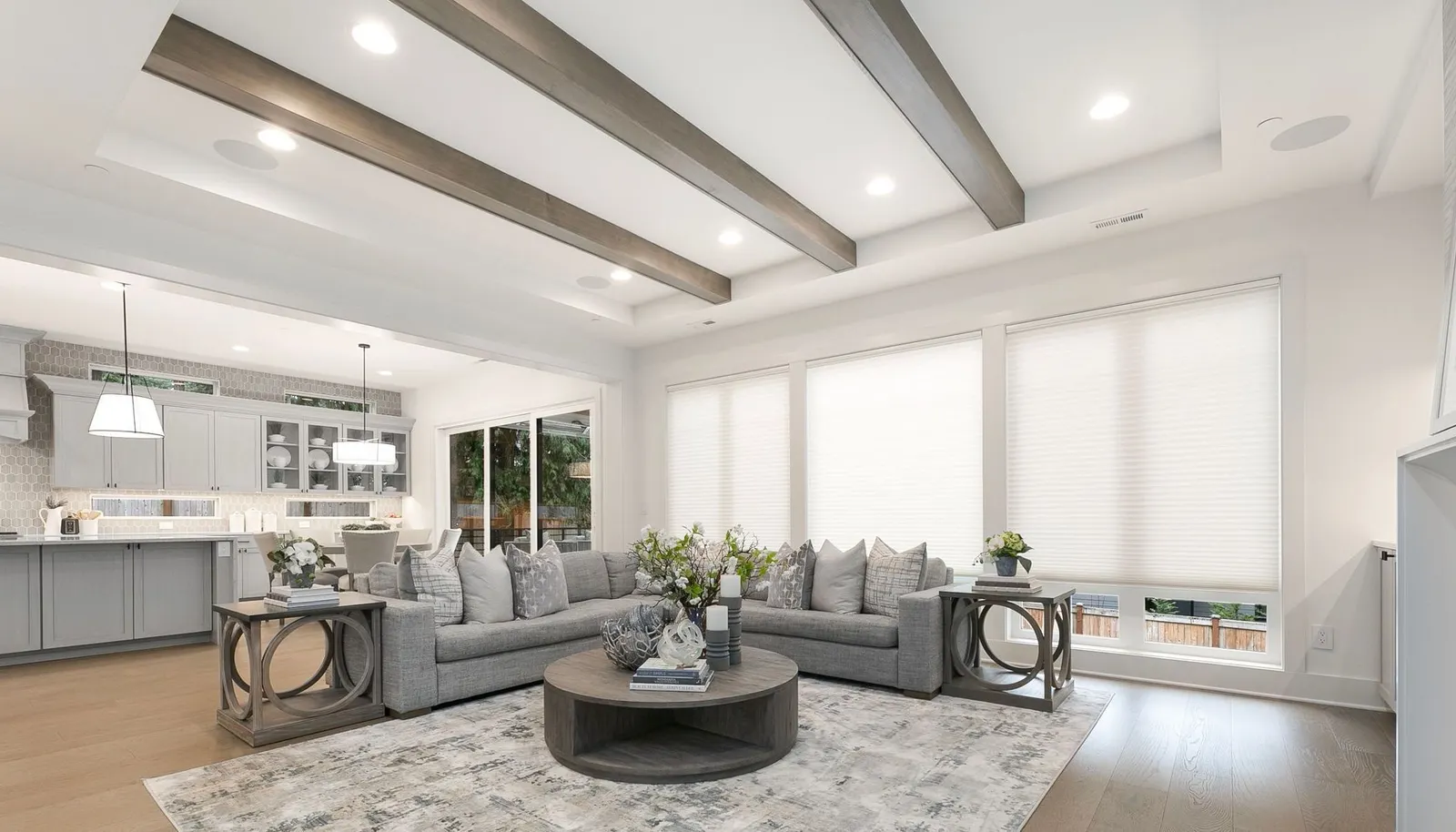 Automatic Designer Shades in Great Room.