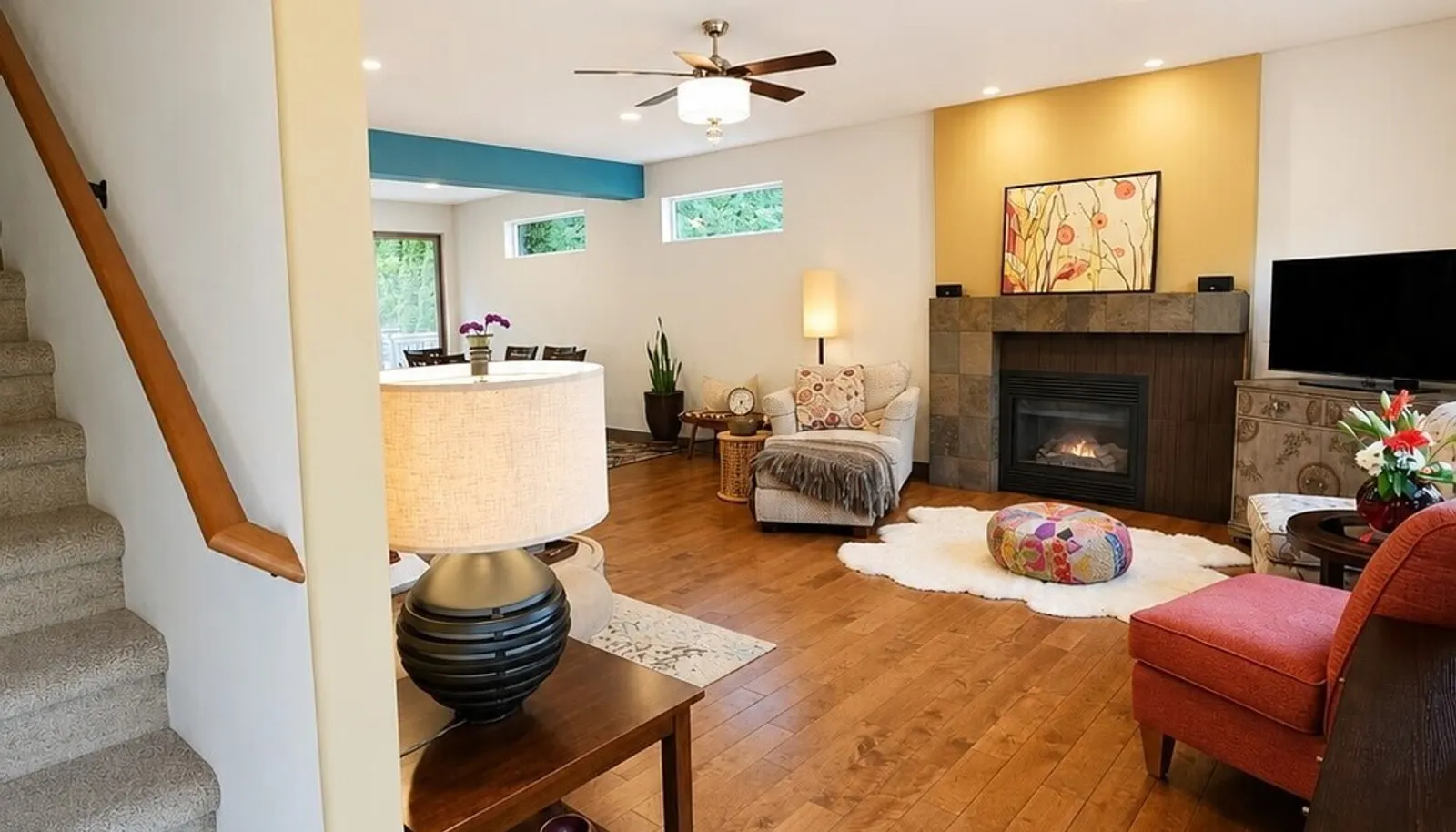 Welcoming entry with natural light and a direct connection into the home.