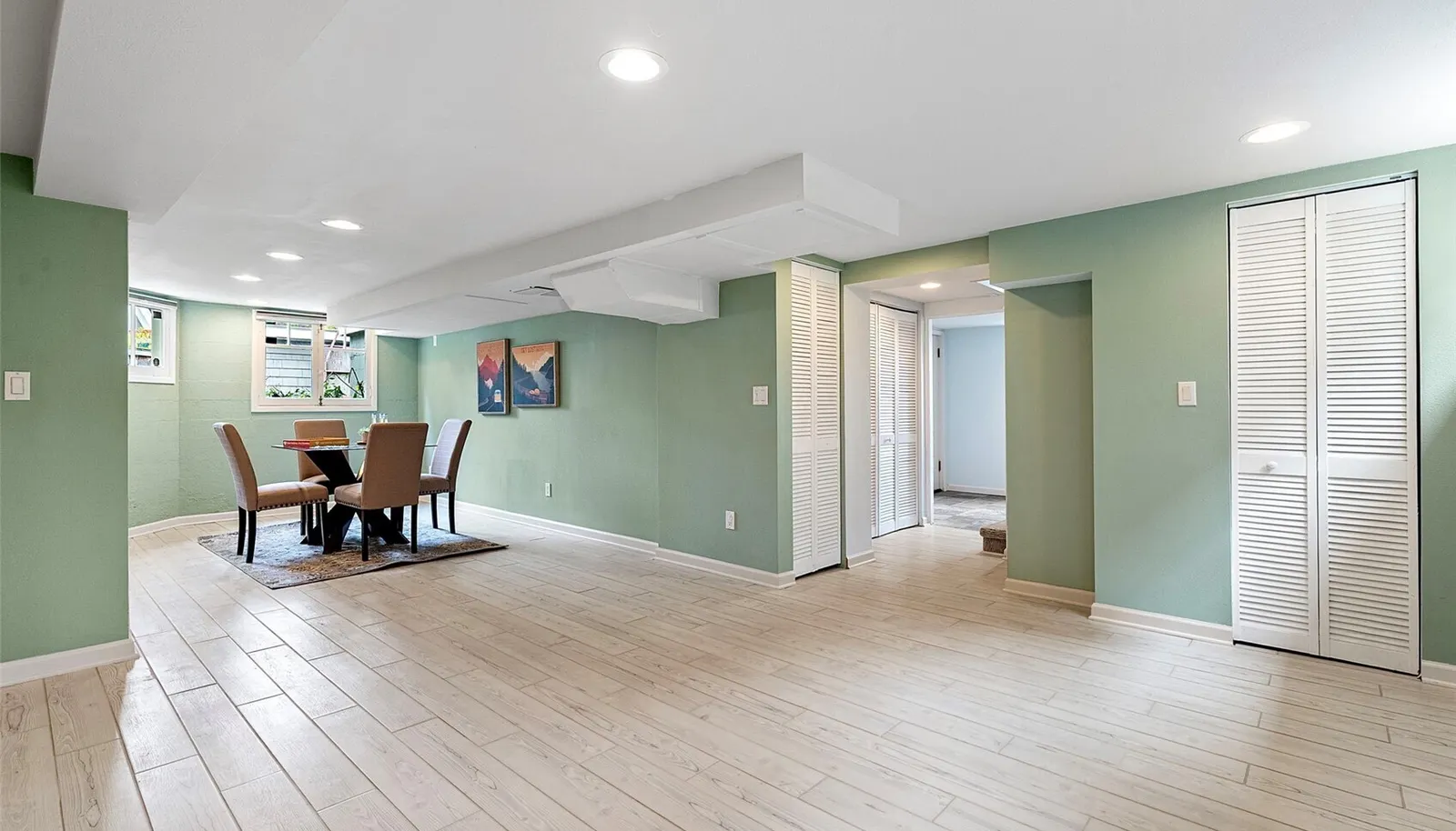 Tile floors throughout these spaces.