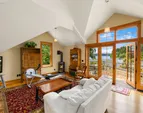 The studio over the garage with a large balcony overlooking the water