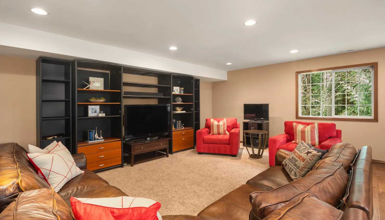 Lower level is a perfect media area.