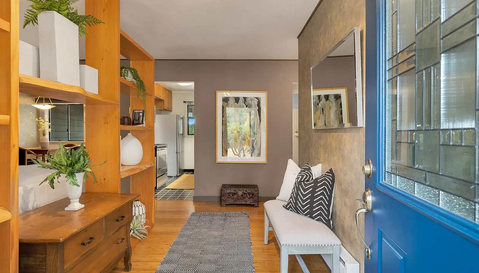 Entry Hall with kitchen beyond. Entry Hall with kitchen beyond.