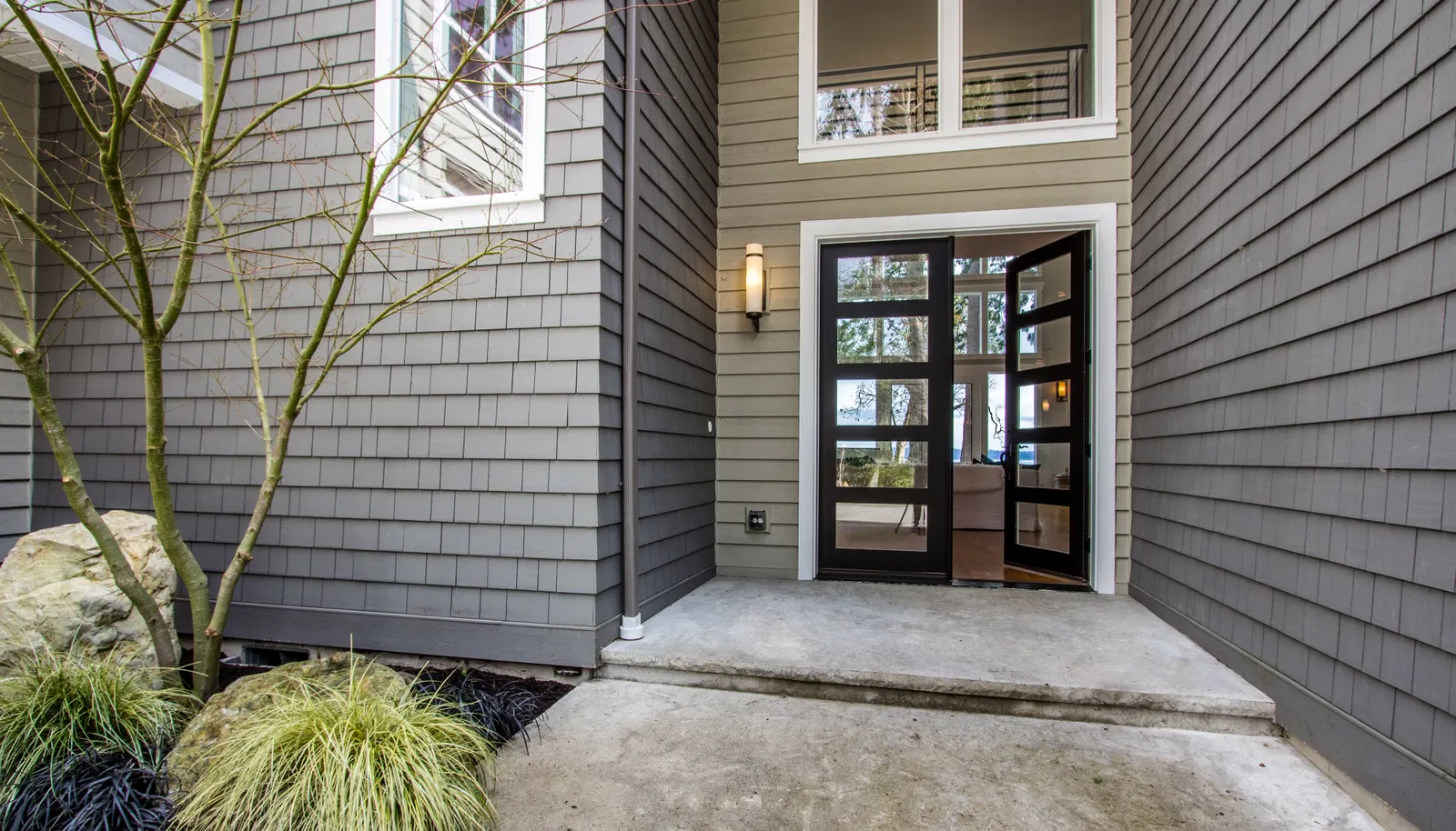 Double wide entry door spills right into drama every day with a view that changes by the moment.