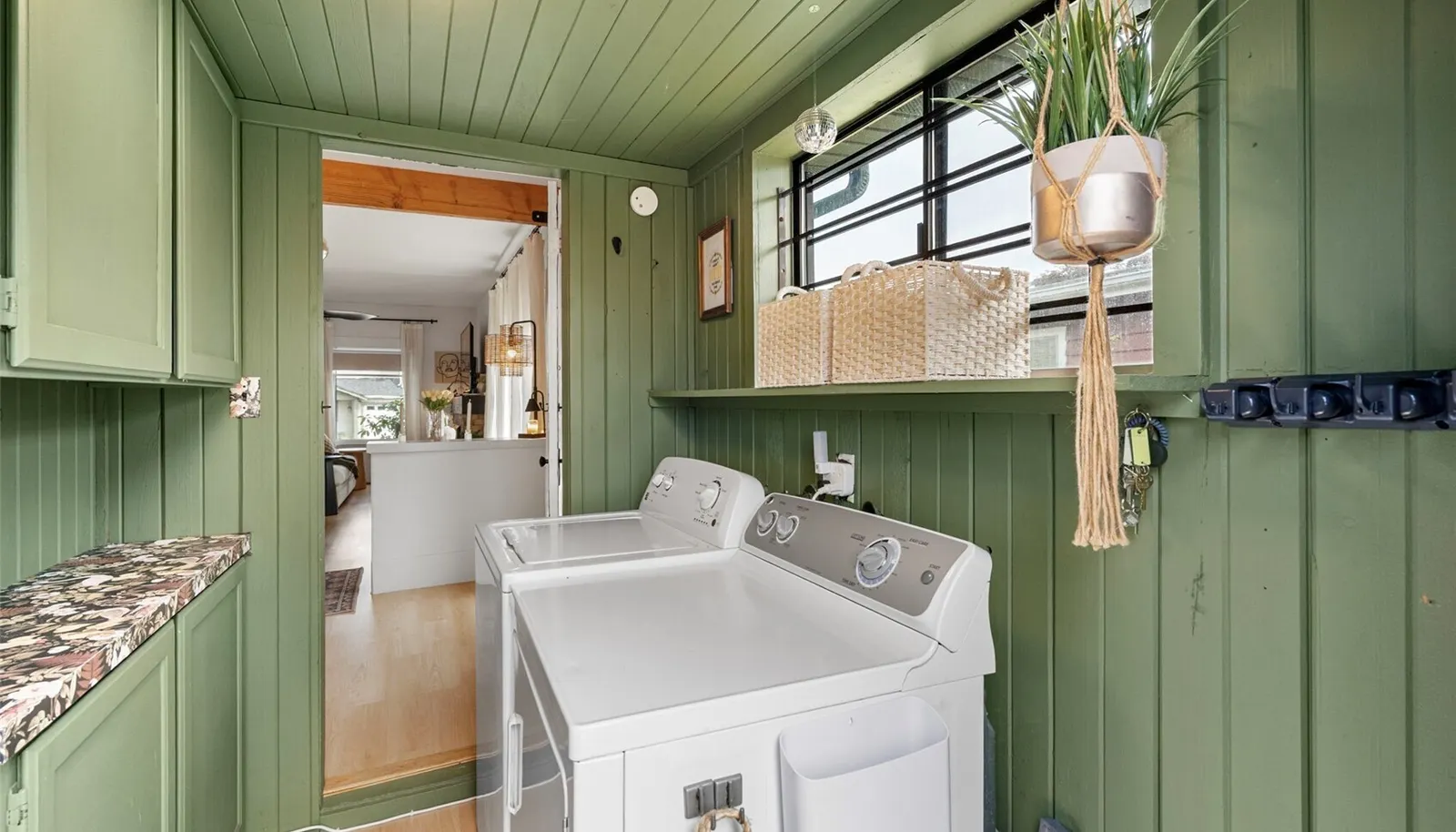 Laundry behind the kitchen