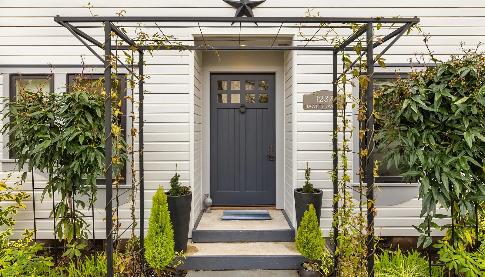 Approach to the front door.