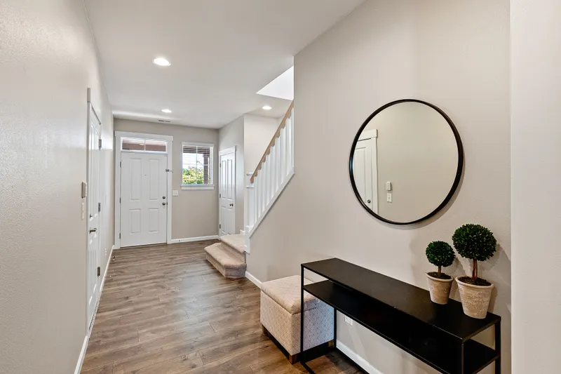View from living room to front door.