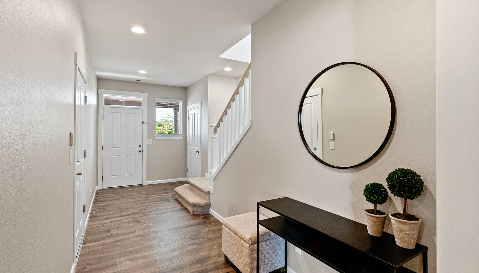 View from living room to front door.