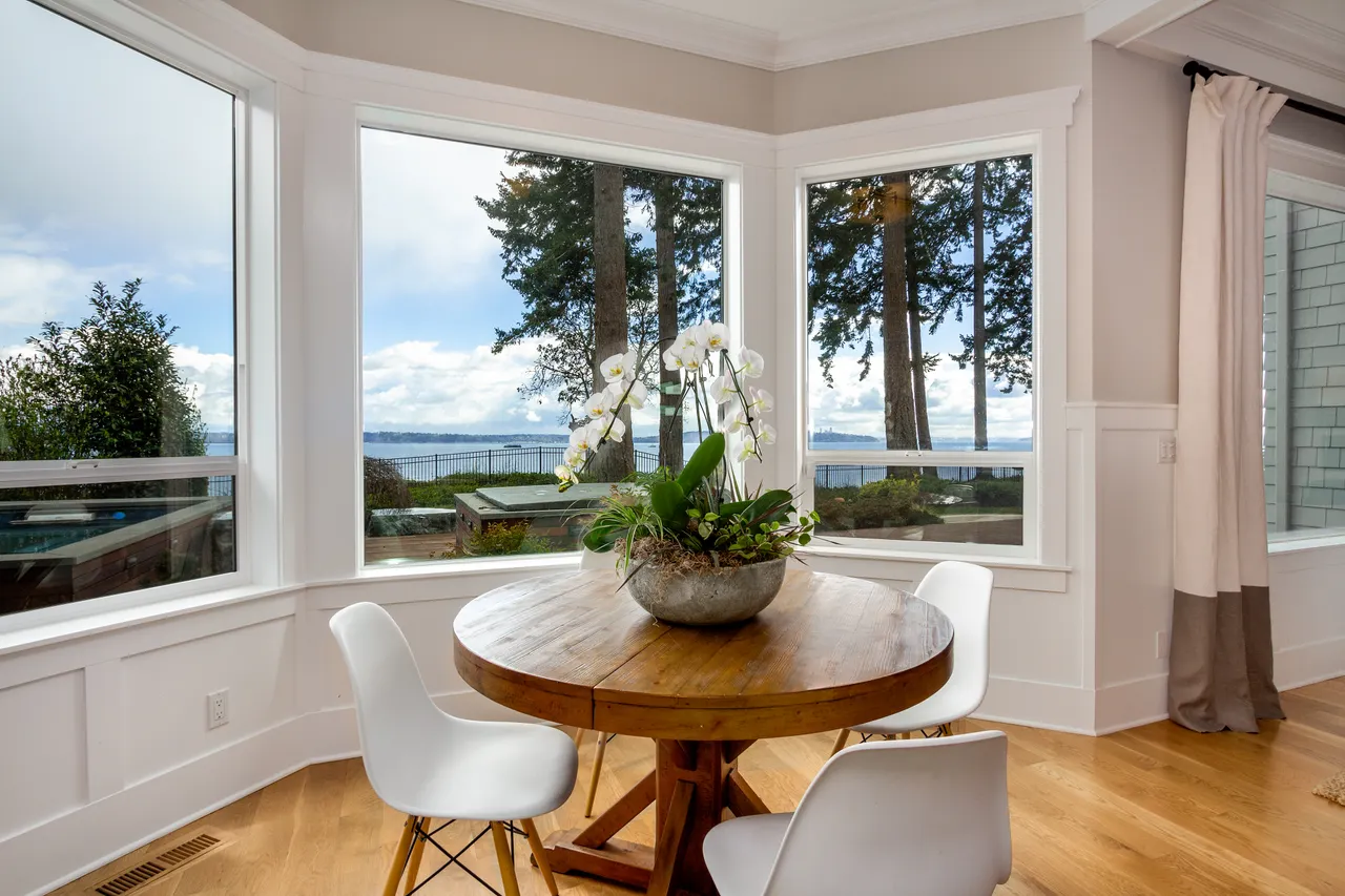 Breakfast with a view. Then off to the outside patio for a dip in your hot tub or exercise in your swim spa.