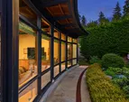 The front of the home from the exterior. The den on the inside. 