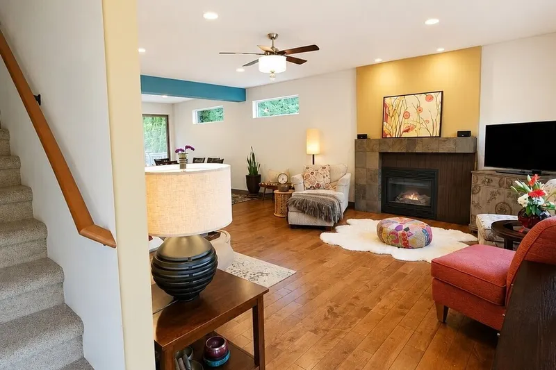 Welcoming entry with natural light and a direct connection into the home.