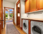 The primary bedroom has it's own washer and dryer so you don't have to haul your personals to the shared laundry room