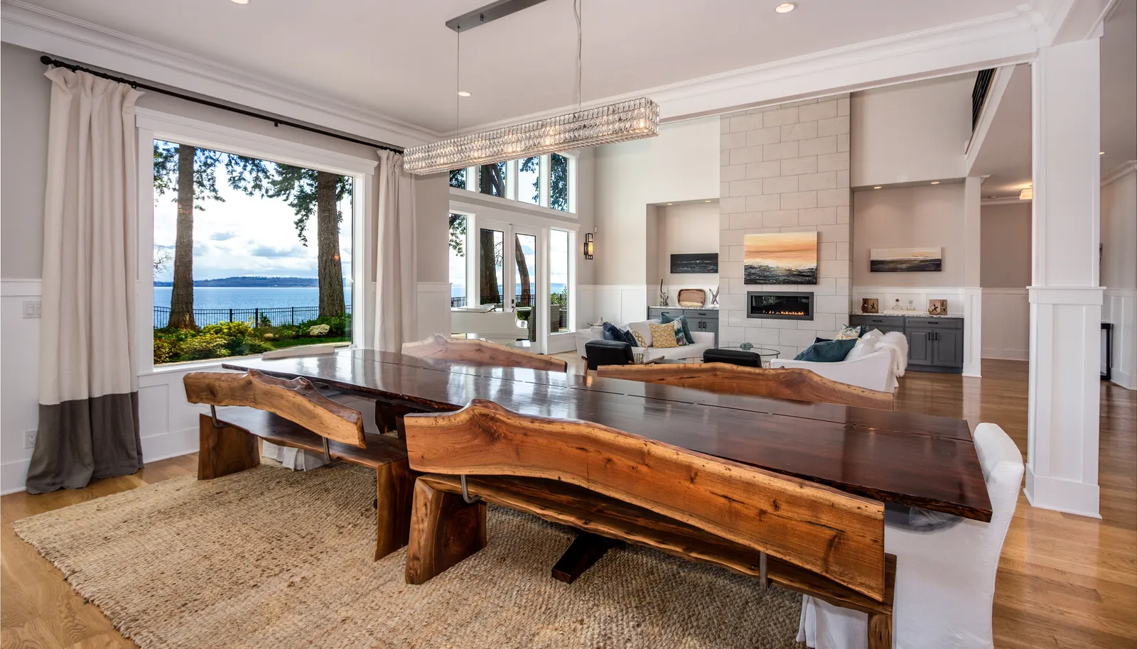 This table was custom built and happily resides here at 16 feet long where 22-24 people can sit down and celebrate at the same t