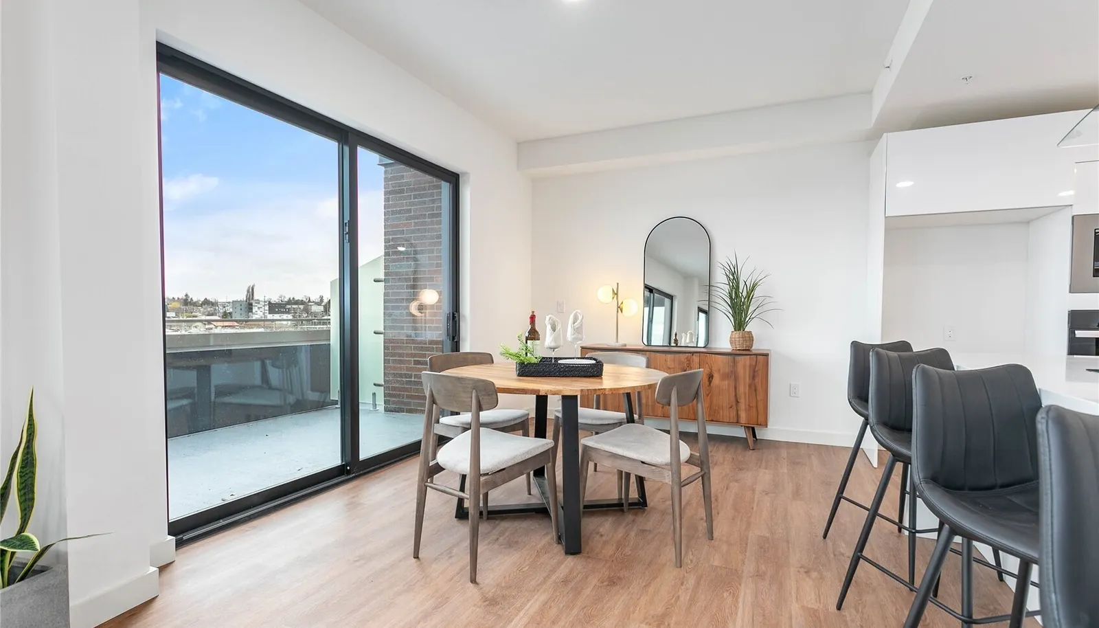 Showroom units Living room. Finishes vary by unit. Furniture not included in sale.
