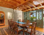 The oversized dining room is a perfect place to have everyone for dinner