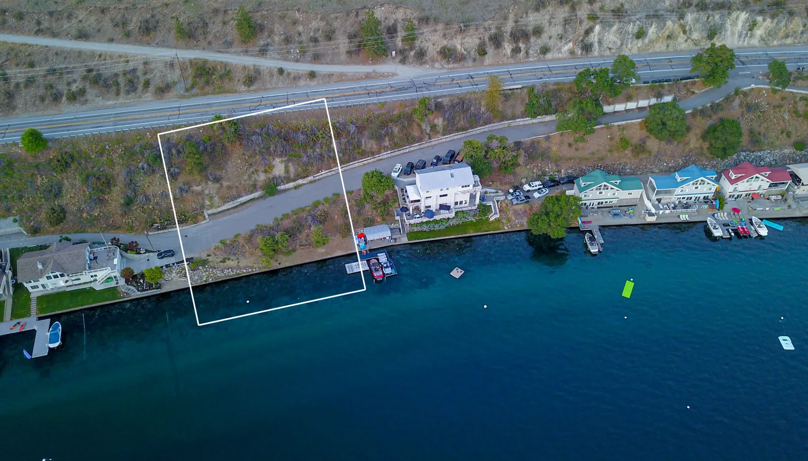 Aerial View of Lot with boundary lines.