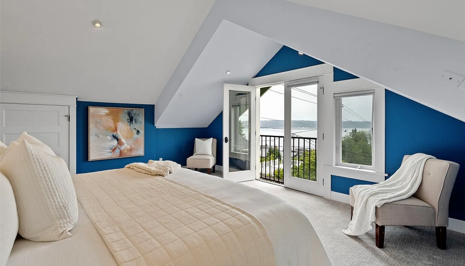 On the upper level enjoy a relaxing private primary retreat