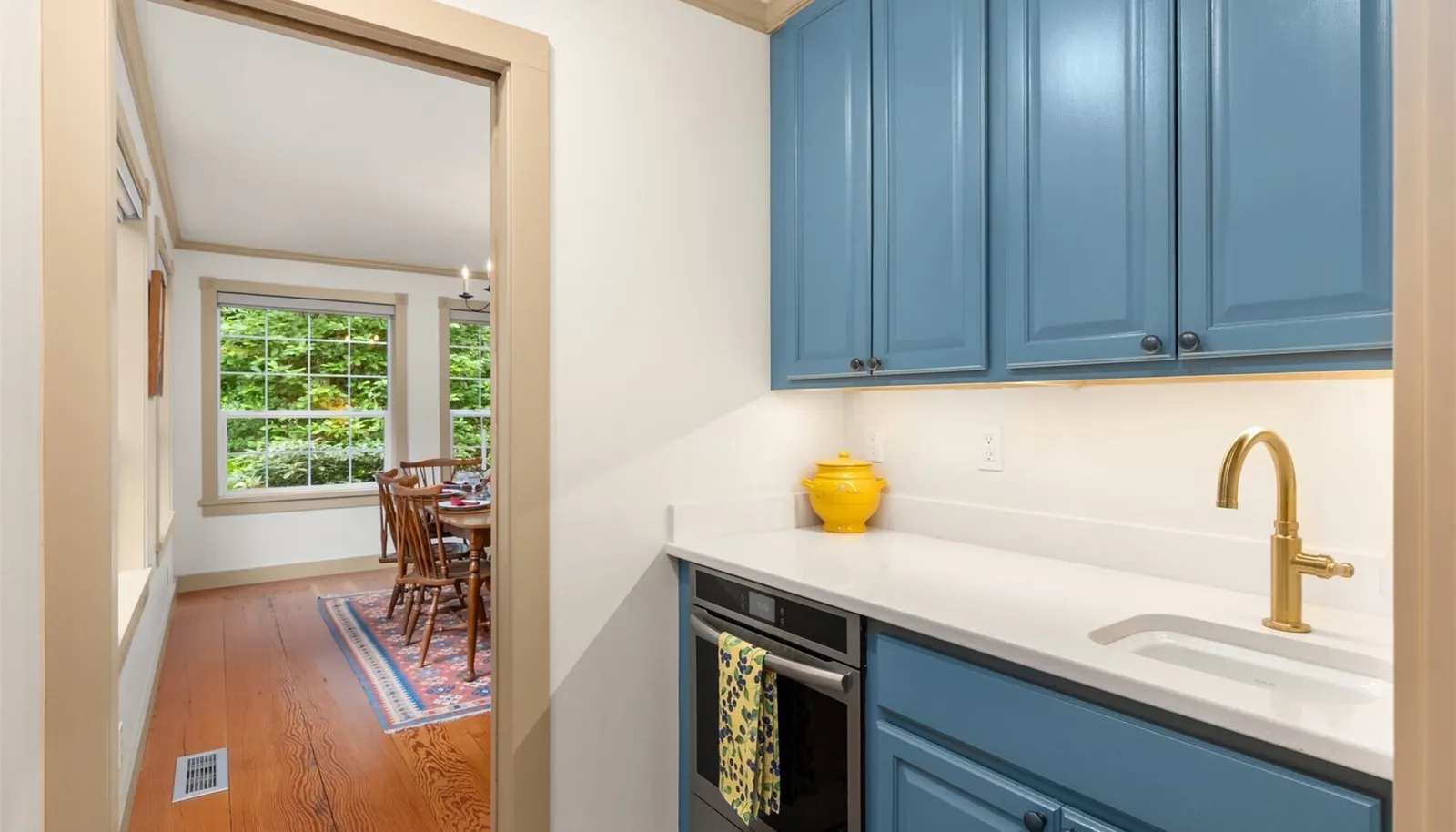 Butler's pantry with second oven and bar sink