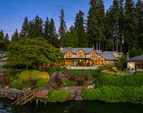 Looking from the water toward the home