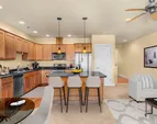 Open-concept kitchen with breakfast bar, perfect for casual dining or entertaining