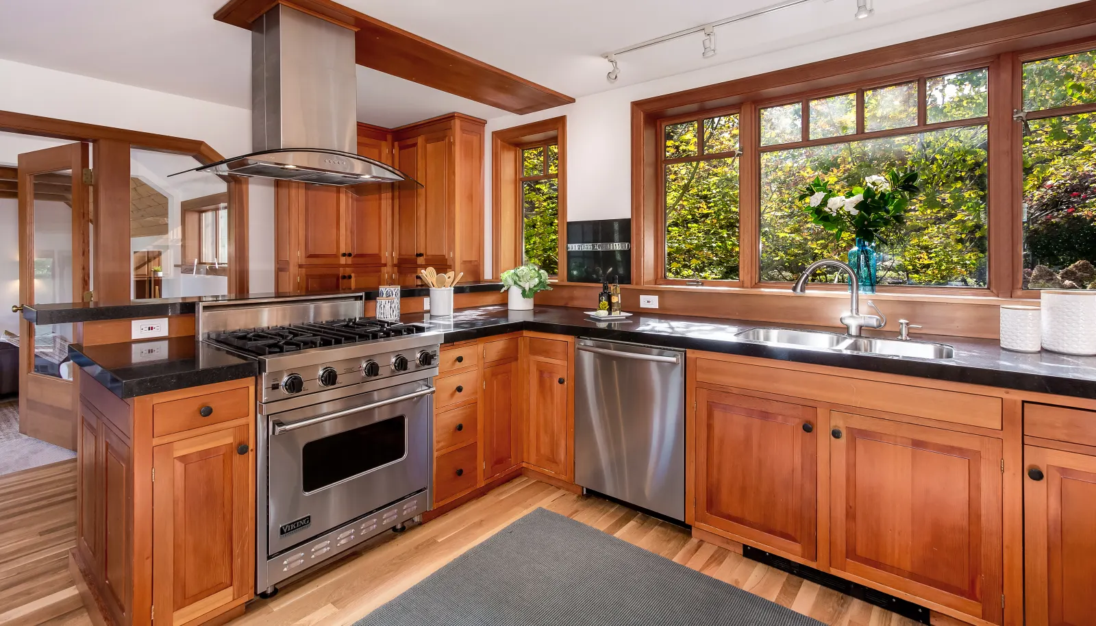 Viking range and oven! There is also a second oven to the left.